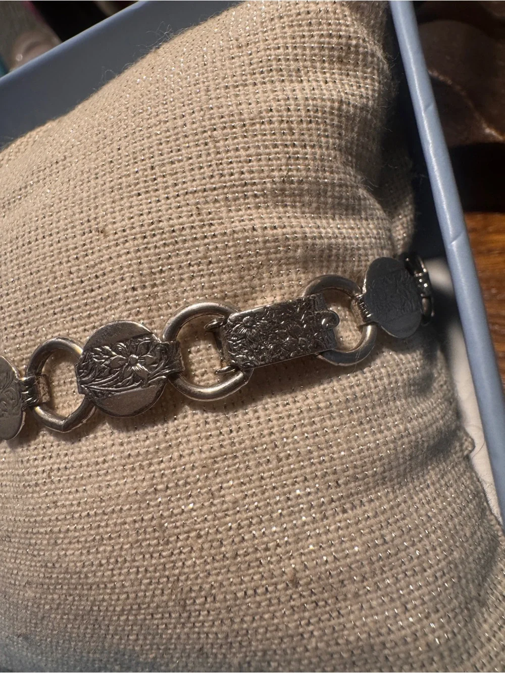 Antique Silver Engraved Bracelet - Elegant Home Accents Accessory